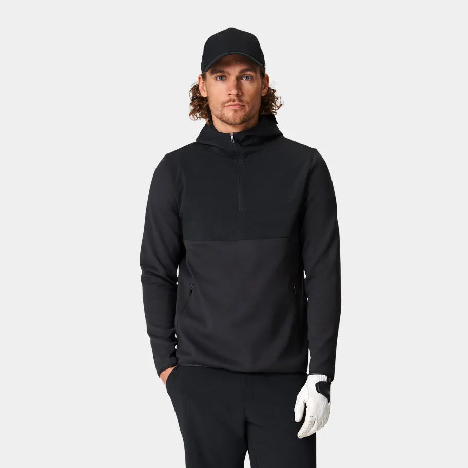 Logo personalizzato 1/4 Quarter Zip Collar nero impermeabile leggero atletico antirughe Performance Golf felpa con cappuccio per uomo
