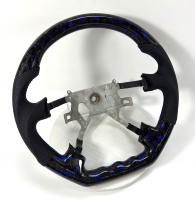 Volant en fibre de carbone forgée bleu pour Nissan Patrol Y61 2005-2014