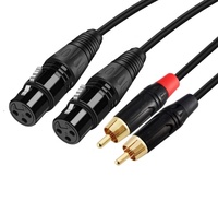 Câble audio de haute qualité 2m en PVC avec connecteurs plaqués or, double RCA mâle vers double XLR, en cuivre nu, pour transmission audio haut-parleur