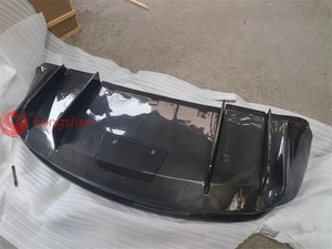 Kit de corps de lèvre de pare-chocs de spoiler arrière en Fiber de carbone véritable de Style RZ d'usine pour Tesla Model <span class=keywords><strong>X</strong></span> comprend un diffuseur arrière - Product Image 2