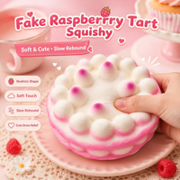 Jouet anti-stress en PU à rebond lent, imitation tarte framboise moelleuse, en forme de pain grillé, pour enfants