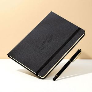 Stationery Supplies Lined Customizable Logo Emboss Fabric Strap Hardcover Agenda Planner Student A5 80 Sheets Creative <b>Notebook</b> - Product Image 3