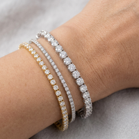 Bracelet tennis en or massif 10K 14K avec diamant de laboratoire taille ronde à quatre griffes 5 carats, 6,75 pouces, certifié IGI, vente en gros personnalisée