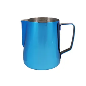 Atacado 600ml Azul Aço Inoxidável Espuma Jarro De Café Milk Pot Tea Jug Espresso Cups Latte Art Leite Frother Frothing Jug