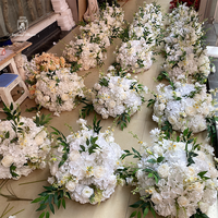 Fleurs artificielles tropicales faites à la main, centre de table floral pour mariage, boule de roses artificielles colorées de 55 cm pour la décoration de table de festival