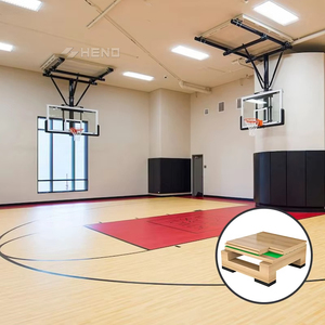 Suelo Deportivo para Cancha <span class=keywords><strong>de</strong></span> Baloncesto, <span class=keywords><strong>Madera</strong></span> Maciza <span class=keywords><strong>de</strong></span> <span class=keywords><strong>Arce</strong></span>, Sistema T&G, para Uso en Interiores, con Absorción <span class=keywords><strong>de</strong></span> Impactos - Product Image 1