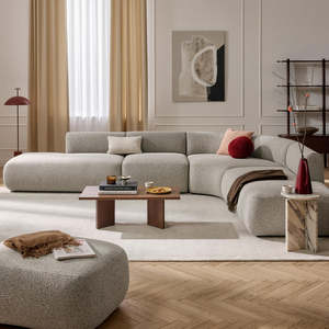 Canapé d'angle modulable en forme de L, style 'Light Luxury', rembourré en tissu doux, confortable, pour salon moderne, avec rembourrage en mousse, tendance internet - Product Image 4