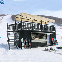 Magasin Modulaire Mobile et Pratique 10-20 pieds – Boutique Contemporaine Extensible en Acier pour Bar et Café