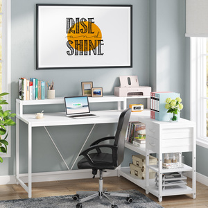 Bureau d'ordinateur industriel Tribesigns, table de bureau, grand bureau d'angle pour <span class=keywords><strong>studio</strong></span> à domicile - Product Image 5