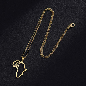 Collar <span class=keywords><strong>con</strong></span> Colgante <span class=keywords><strong>de</strong></span> <span class=keywords><strong>Mapa</strong></span> <span class=keywords><strong>de</strong></span> África Personalizado, Espejo Pulido, Logotipo Grabado, Acero Inoxidable, Chapado en Oro <span class=keywords><strong>de</strong></span> 18k, Dijes <span class=keywords><strong>de</strong></span> Metal <span class=keywords><strong>con</strong></span> Nombre Personalizado - Product Image 5
