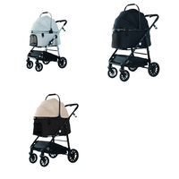 Poussette pliable compacte et légère pour animaux de compagnie, porte-chien et porte-chat avec quatre roues universelles pour les voyages et les promenades