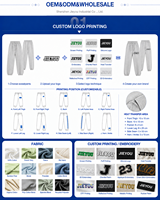 Pantalon de survêtement personnalisé 100 % coton, coupe ample à jambe large, style français, pour homme, surdimensionné, longueur 3/4, ourlet brut, longueur mollet, streetwear