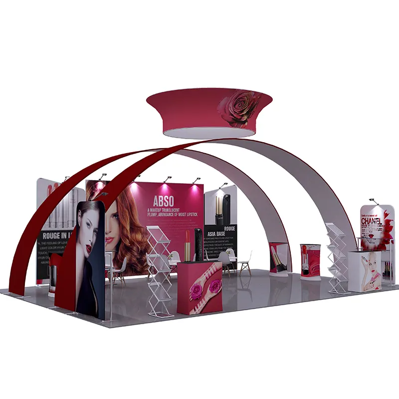 Portable advertising exhibition booth 20*20ft trade show exhibit display custom logo backdrop for trade show exhibition stand