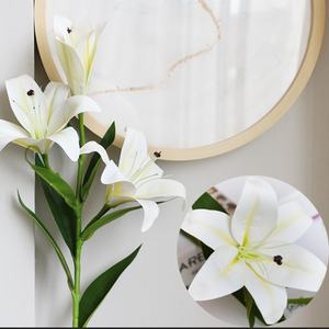 Arrangement <span class=keywords><strong>de</strong></span> lys artificiels réalistes imprimés en 3D <span class=keywords><strong>de</strong></span> qualité supérieure, <span class=keywords><strong>bouquet</strong></span> <span class=keywords><strong>de</strong></span> <span class=keywords><strong>mariée</strong></span>, remplissage <span class=keywords><strong>de</strong></span> vase, artisanat DIY, toucher naturel, longue durée - Product Image 3