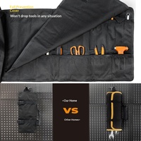 Sac à outils enroulable personnalisé en tissu Oxford robuste et imperméable avec fermeture éclair, multi-poches, portable, pour électricien, mécanicien, artisan