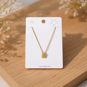 Collana con Ciondolo a Forma di Lettera K in Acciaio Inossidabile 12x14cm, Gioielli alla Moda - Product Image 2