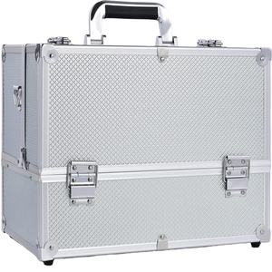 Portable <b>Makeup</b> <b>Case</b> Organizer with 6 Adjustable Trays Professional Artist Cosmetic Box for <b>Makeup</b> Artist Nail Technician - Product Image 1