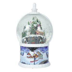 جديد وصول نويل الموسمية ديكور البلاستيك حجم كبير عيد الميلاد قرية المشهد أدى بريق ماء الغزل تمثال كريسماس بشكل كرة جليد - Product Image 2