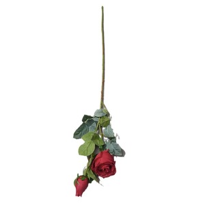 ดอกกุหลาบประดิษฐ์ 2 หัว ทำจากผ้าไหม สำหรับตกแต่งงานแต่งงานและบ้าน - Product Image 5