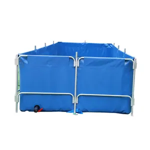 Drought relief, water entertainment, fish pond cheap portable 500 liters square inflatable tarpaulin water tank price for sale