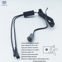 Interrupteur intelligent à détecteur de mouvement LED DC12V-24V, détection de présence humaine avec distance de détection de 2-4m et câble de 2m pour l'éclairage d'armoires