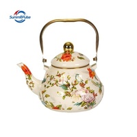 Bouilloire Classique Colorée en Acier Émaillé en Forme de Poire, Design Moderne, Écologique, 1,5 L, Base à Induction, Compatible Gaz et Induction Métallique