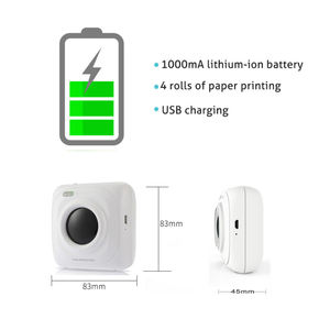 Imprimante de poche <span class=keywords><strong>PAPERANG</strong></span> P1 Mini, imprimante thermique sans fil BT, imprimante mobile portable, compatible avec Android IOS Windows Mac - Product Image 6