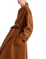 Véritable Manteau Trench Vintage en Cachemire 100% Double Face Tissé Ondulé pour Femme, Long, Respirant, Écologique, OEM ODM Hiver