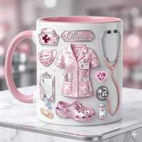 Tasse à café et à eau en céramique unique et luxueuse avec motif d'outils médicaux