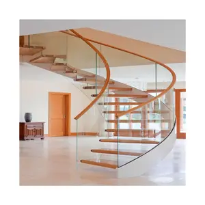 Escalera curva retráctil diseño moderno moldes decoración de pared para escalera luces LED diseño moderno escalera curva