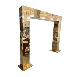 Arche de mariage en acier inoxydable miroir doré - Product Image 4