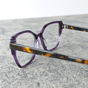 Monturas de Gafas Ópticas de Acetato Morado, Estilo Ojo de Gato, Montura Completa, Ligeras, para Adultos, para Uso Diario - Product Image 2