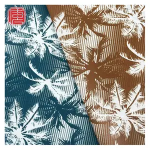 Summer Polynesian Boho Style Four Way Stretch Fabric Plam Digital Print On Fabric Woven 100% Polyester Fabric Yards For Dress