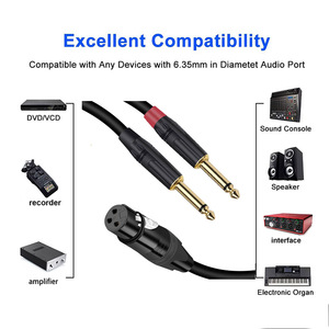Câble adaptateur audio Doonjeiy de haute qualité, <span class=keywords><strong>XLR</strong></span> femelle vers double 6,35 mm 1/4 TS mâle, séparateur audio Y, convertisseur audio mono jack - Product Image 5