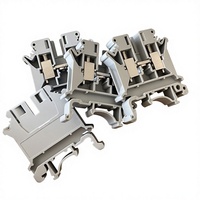 Bornes à vis modulaires ignifuges à montage sur rail DIN gris pour fils électriques industriels, câbles électriques
