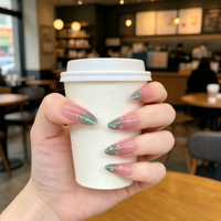 24 faux ongles réutilisables à paillettes dégradées pour femmes, extension d'ongles, art des ongles, salon, personnalisé