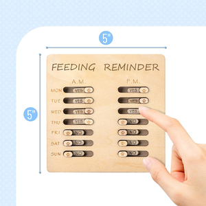 Recordatorio de Alimentación para Perros, Tabla de Indicación Diaria <span class=keywords><strong>AM</strong></span>/<span class=keywords><strong>PM</strong></span> de Madera, Recordatorio de Alimentación para Mascotas - Product Image 2