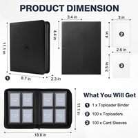 Classeur pour cartes à collectionner Toploader, 9 pochettes, capacité de 360 Toploaders rigides de 3" x 4"
