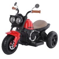 Moto électrique rétro pour enfants avec deux phares et siège matelassé marron, jouet moto à batterie 6V