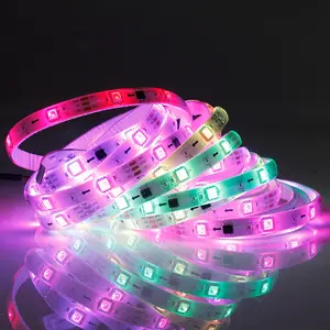 Ws2812b Sk6812 Ws2813 Smd 5050 5V Coloré 1M 5M Dmx Rohs Rgbw 3000K 4000K Led Strip Light PVC 90 Hotel Luces Led Cob 3 Luces