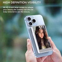 Écran Moniteur Flexible Magnétique Blanc de 4 Pouces pour iPhone, Accessoire en Plastique, Télécommande sans Fil pour Vlog, Selfie et Diffusion en Direct