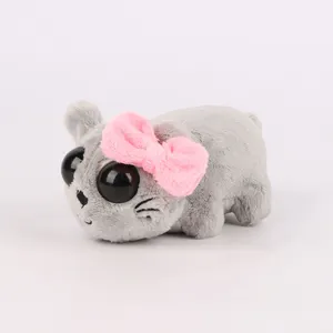 Music sound stuffed animal fluffy sad hamster keychain sad hamster meme plush toy with built in push button