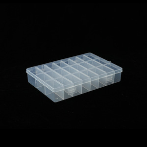 Transparent Plastic Jewelry Box 24 Compartment With Lid For Storage And Organization Small Size PP Material - Product Image 1