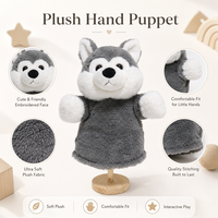 Nouvelle marionnette à main en peluche personnalisée, chien, poupée de confort, poupée en peluche pour spectacle scénique éducatif pour enfants