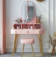 Coiffeuse de chambre à coucher au design moderne avec tiroirs, grande table de maquillage multifonctionnelle avec tiroirs