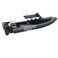 Bateau semi-rigide en aluminium robuste de 9,6 m avec vitesse de 60 nœuds, capacité de 20 personnes pour le sauvetage gouvernemental, la croisière et la pêche