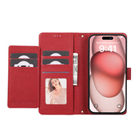 Étui portefeuille en cuir PU avec miroir intégré pour iPhone 12 13 14 15 16 17 Pro Max avec cordon de suspension