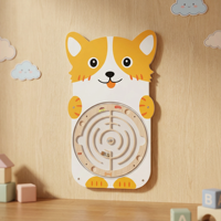 Juguete Educativo Interactivo de Madera para Pared, Tablero de Actividades para Niños, con Actividades de Encontrar Comida y Aprender sobre los Amigos Leales