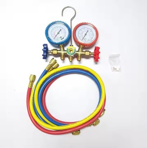 黄铜制冷数字歧管表，带充气软管压力表<span class=keywords><strong>R134A</strong></span> E22 R12 R502 R404 R410 - Product Image 2