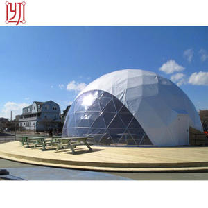เต็นท์โดมจีโอเดสิกสำหรับจัดแสดงนิทรรศการกลางแจ้งขนาดใหญ่ ทำจาก PVC ขนาดเส้นผ่านศูนย์กลาง 8 ม. 10 ม. 15 ม. 20 ม. โครงเหล็กชุบสังกะสี พร้อมผ้าคลุม PVC และผนังกระจก - Product Image 4